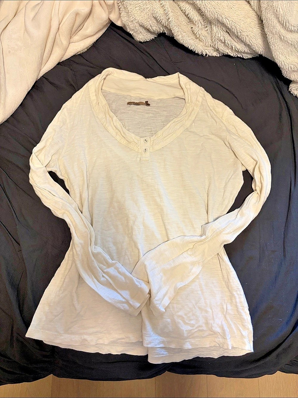 Prana Long Sleeve Henley Top in Cream